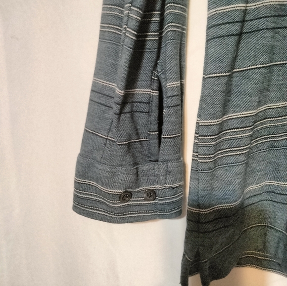 Men's Dockers long sleeve blue striped Polo shirt size small - Picture 3 of 4